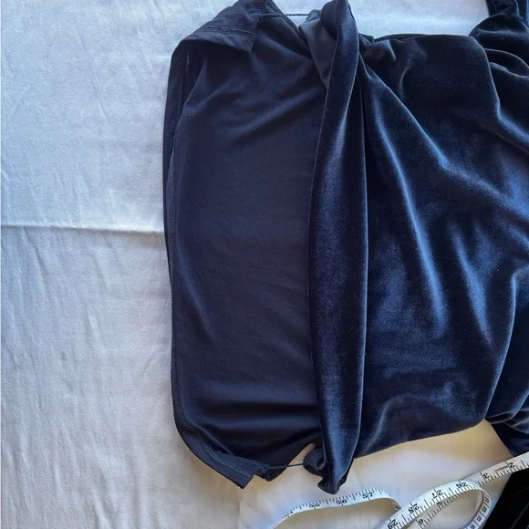 Boden Navy Blue Velvet Long Sleeve Top US 8 UK 12 Stretch - Picture 8 of 10